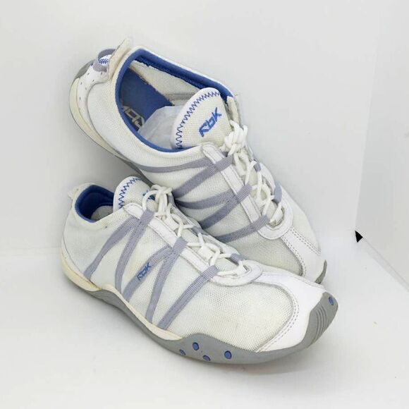 Reebok Lightweight Women's Pre-owned White/Gray/Blue Running Sneakers- sz. 7 1/2 - Picture 1 of 6